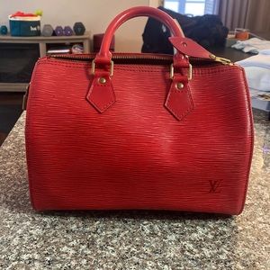 Louis Vuitton speedy 25 red epi